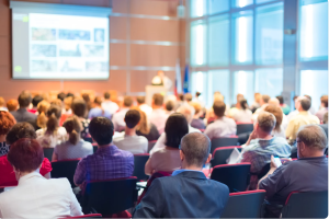 meeting attendees at lecture