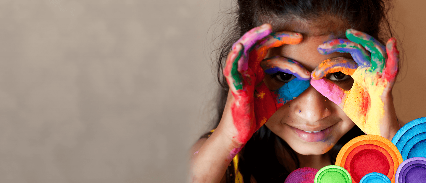 young girl painting.