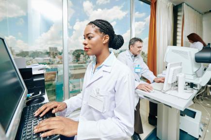 staff member working on computer